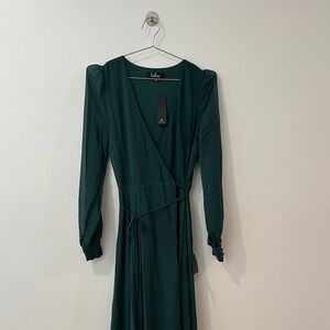 Lulu's Deep Green Long Sleeve Dress
